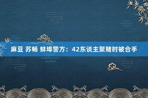 麻豆 苏畅 蚌埠警方：42东谈主聚赌时被合手