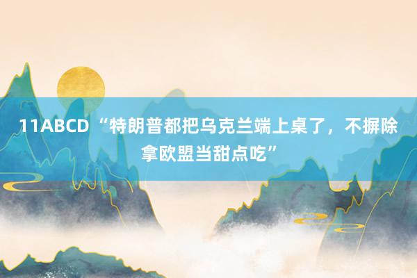 11ABCD “特朗普都把乌克兰端上桌了，不摒除拿欧盟当甜点吃”